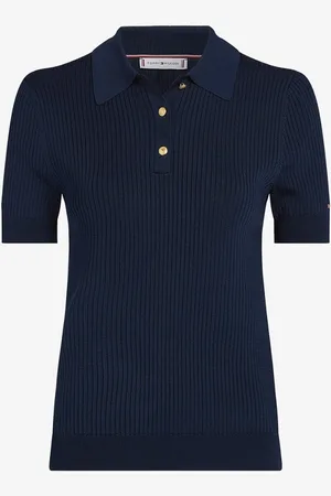 Tommy Hilfiger Fijngebreide polo met ribstructuur