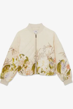 Reiss Ni Print gewatteerd bomberjack met quilt patroon en print