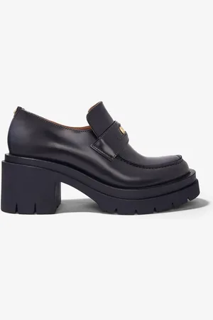 Maje Loafer van leer met plateauzool