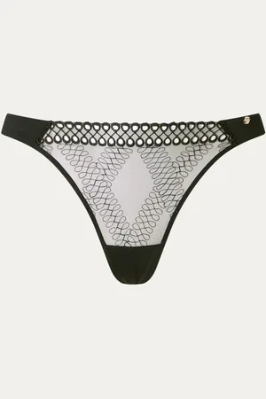 HUGO BOSS Tanga met mesh en borduring