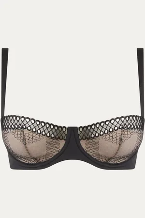 HUGO BOSS Voorgevormde balconette bh van mesh met borduring