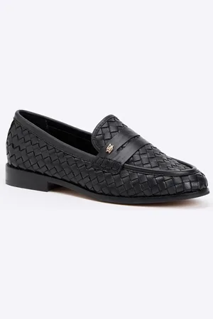Dune Ginello loafer van leer met gevlochten detail