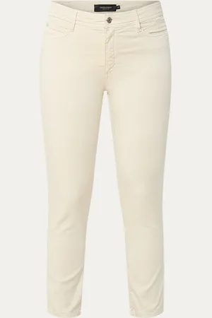 Claudia Sträter Mid waist skinny cropped broek in lyocellblend met steekzakken