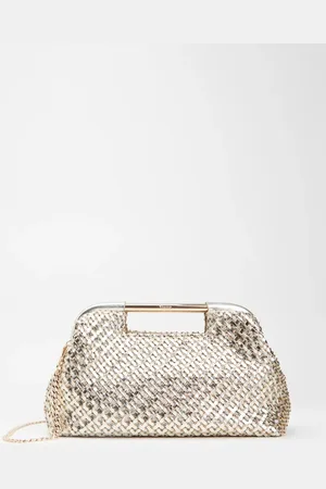 Dune Expression handtas met gevlochten details en strass