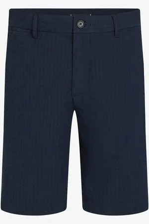 Tommy Hilfiger Mercer Seersucker straight fit korte broek met steekzakken