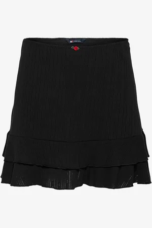 Tommy Hilfiger Ribgebreide minirok met volant