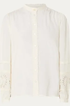 Fabienne Chapot Joplin semi-transparante blouse met opengewerkt detail