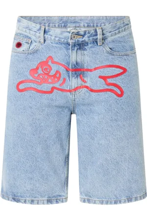ICECREAM Running Dog straight leg korte broek van denim met print