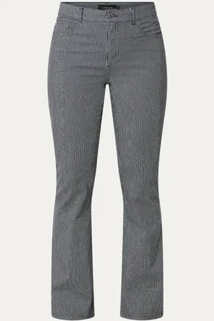 Claudia Sträter High waist flared jeans met streepprint