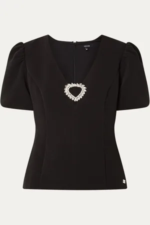 NIKKIE. Ismay top met pofmouw en strass