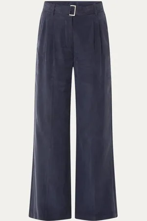 Claudia Sträter High waist loose fit pantalon van lyocell met ceintuur