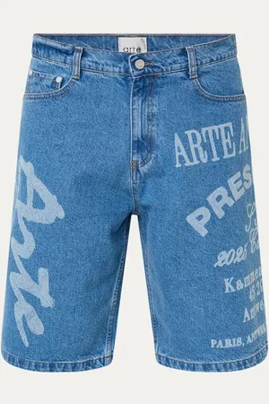 Arte Antwerp Straight fit korte broek van denim met logoprint