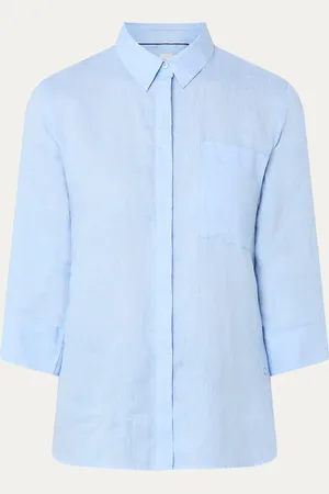 Brax Vicki blouse van linnen met borstzak