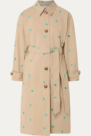 Fabienne Chapot Troy trenchcoat met ceintuur en bloemborduring