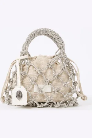 Kurt Geiger Macrame Crystal S handtas van textiel met strass