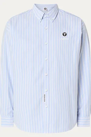 AAPE Regular fit overhemd met streepprint en logoborduring