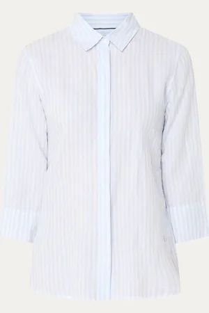 Brax Vicki blouse in linnenblend met streepprint
