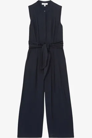 Reiss Raven wide fit jumpsuit met strikceintuur en steekzakken