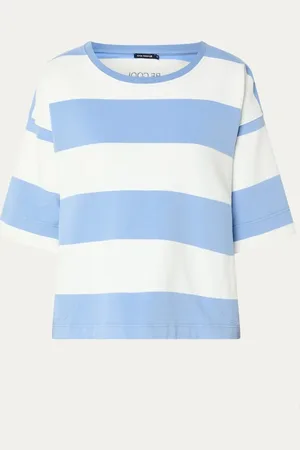 River Woods Oversized T-shirt met streepprint en borduring