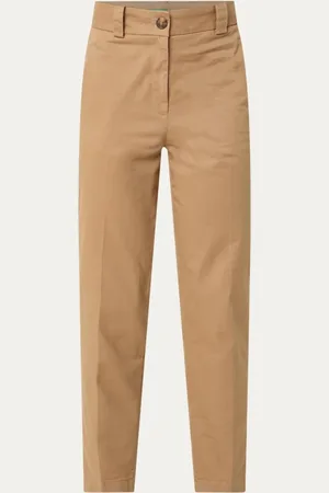 Benetton High waist tapered fit cropped pantalon met steekzakken