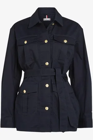 Tommy Hilfiger Utility jack met strikceintuur en klepzakken