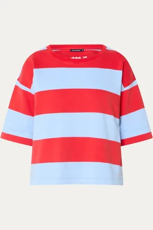 River Woods Oversized T-shirt met streepprint en borduring