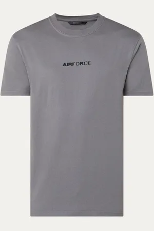 Airforce Round Hazy T-shirt van biologisch katoen met logo- en backprint