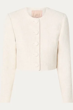 Josh V Remi cropped blazer met tweed-look en lurex