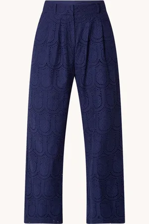 Farm Rio High waist wide fit pantalon met broderie en steekzakken