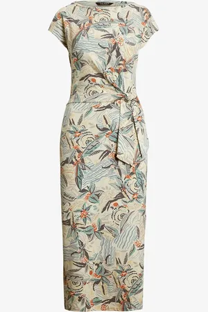 Ralph Lauren Midi jurk met print en strikdetail