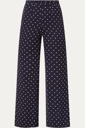 L.K. Bennett L-K-Bennett Elsie high waist flared fit pantalon met stippenprint