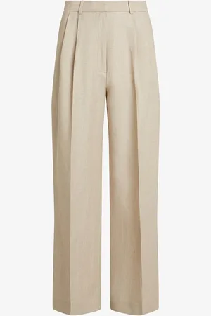 Tommy Hilfiger Mid waist straight fit pantalon in linnenblend