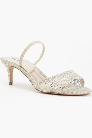 Dune Wide Fit Mariko muiltje van mesh met strass