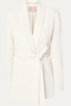 Josh V Didi blazer met strikceintuur en paspelzakken
