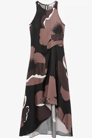 Reiss Michalie midi jurk van satijn met bloemenprint