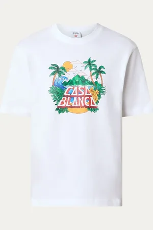 Casablanca Beachwave T-shirt van biologisch katoen met logoprint