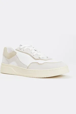 Boggi Milano Sneaker van leer met suède details