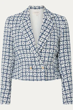 Claudia Sträter Cropped double-breasted blazer met tweed-look