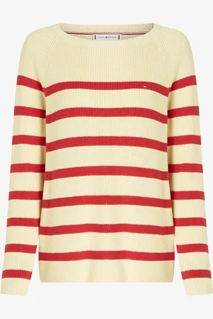 Tommy Hilfiger Grofgebreide pullover van biologisch katoen met streepprint