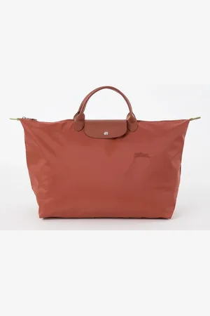Longchamp Le Pliage Green S weekendtas met leren details