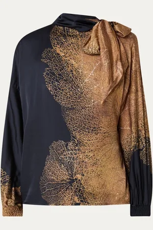 Summum Woman Tuniek met sjaalkraag en print