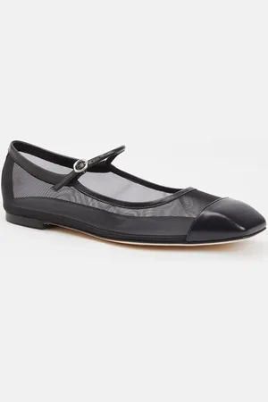 Aeyde Uma ballerina van mesh met lamsleren details