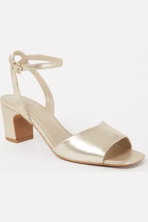 Whistles Emerson sandalette van leer met metallic finish