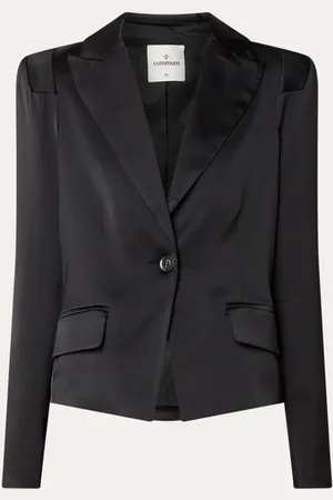 Summum Woman Blazer van satijn met schoudervulling