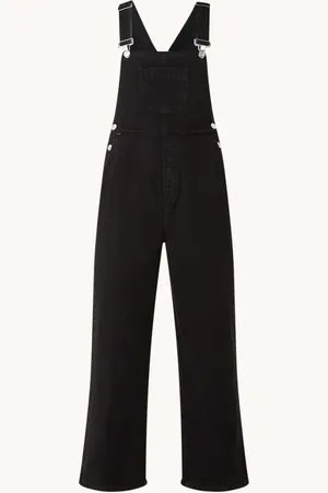 Whistles Leni loose fit cropped tuinbroek van denim met gekleurde wassing