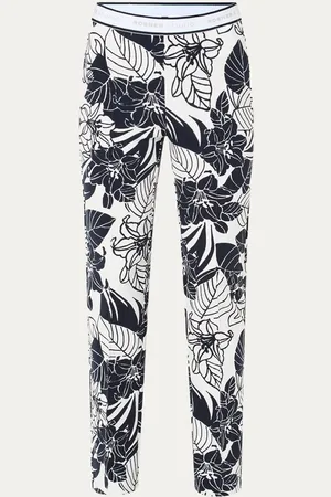 Rosner Alisa mid waist slim fit broek met bloemenprint en logoband