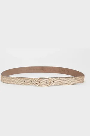 Brax Riem van leer met metallic finish en slangenprint