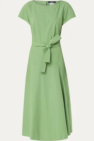 Max Mara Magma midi jurk met steekzakken en strikceintuur