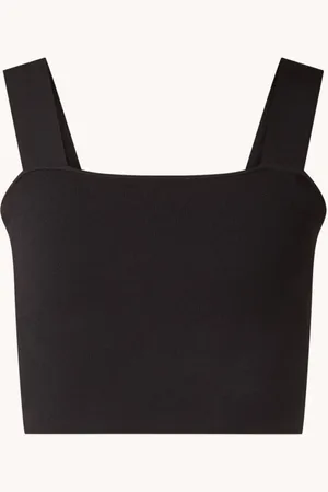 Maje Fijngebreide crop top met rechthoekige halslijn