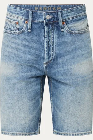 Denham Dagger straight leg korte broek van denim met medium wassing